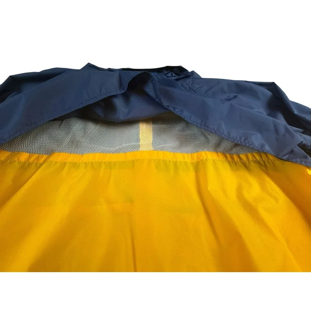VINTAGE WEARGUARD Mens XL Blue Yellow Hooded Windbreaker Jacket